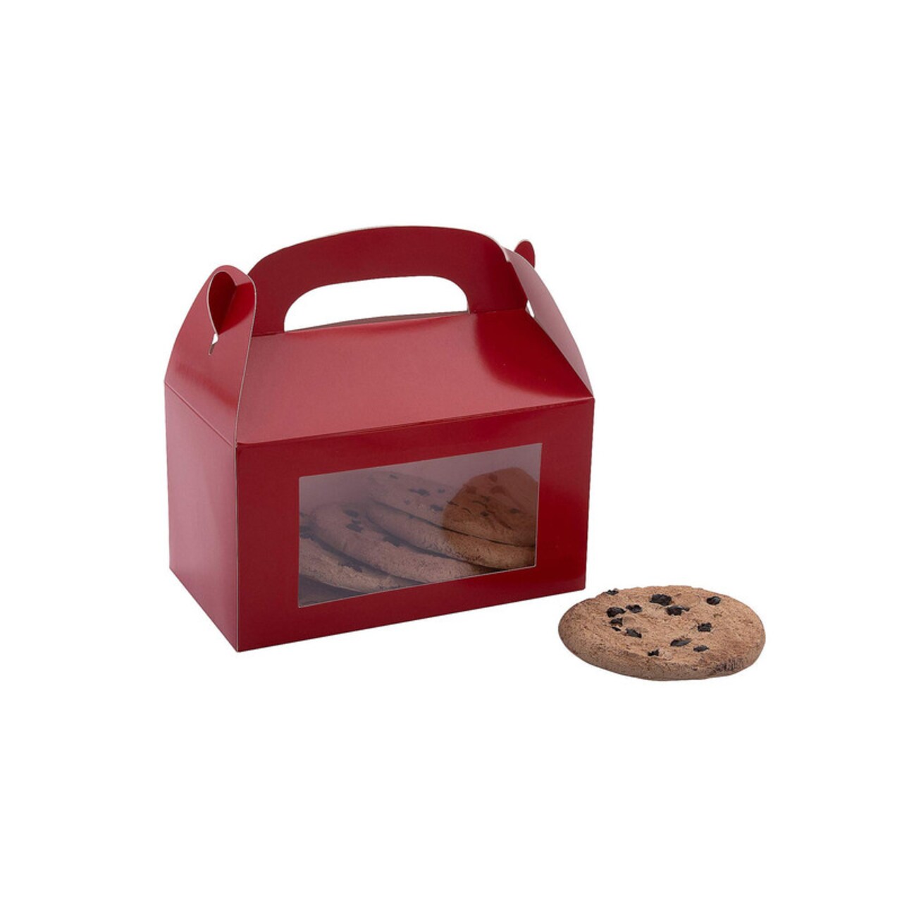 6" x 7" Orange Cardstock Treat Boxes with Display Window Set of 12